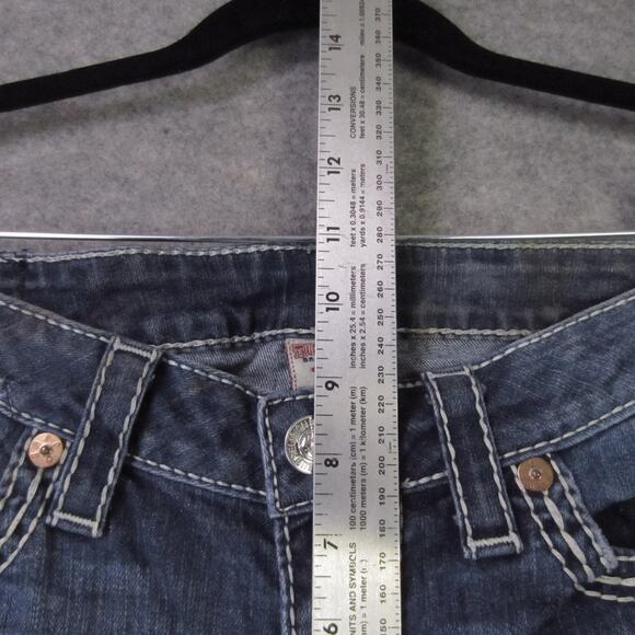 True Religion Jeans Womens 29 Blue Skinny Super T Contrast Stitch Made USA - Picture 9 of 11